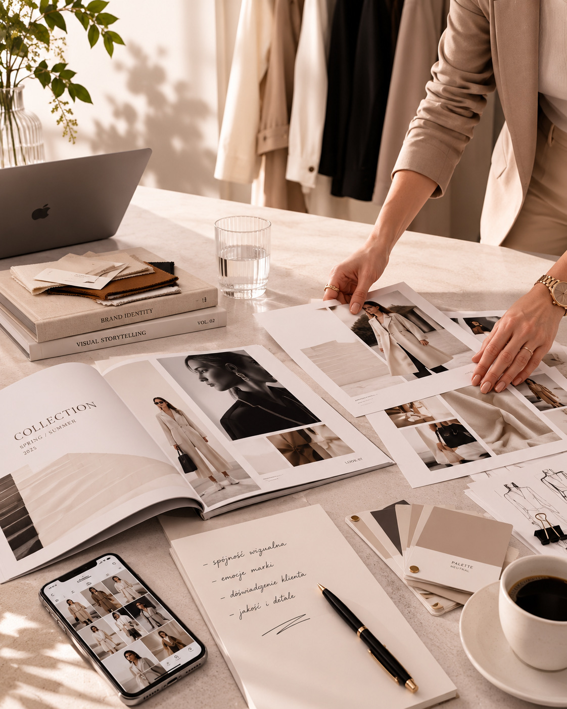 Moodboard i materiały brandingowe dla marki modowej